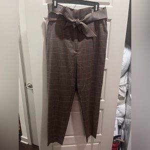 Veronica Beard plaid tie front Trousers